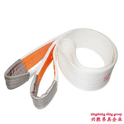 白色丙纶扁平吊装带-丙纶加厚白色加固双耳扁平吊装带-丙纶双耳扁平吊装带