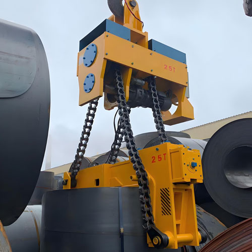 Electric flipping steel coil lifting device